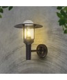 E27 væglampe med klart glas - Mat sort, IP44, aluminium, uden lyskilde