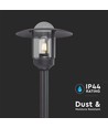 Sort havelampe lanterne - 97,5cm, IP44 udendørs, klart glas, E27 fatning, uden lyskilde