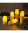 LED bordlampe med flammeeffekt, 5,3x17,5cm - 2700K, batteridrevet, bevægelig flamme, dekorationslys