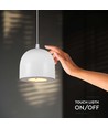 8,5W LED pendel - Ø10cm, hvid, touch on/off, 3000K, inkl. lyskilde