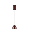 8,5W pendellampe, Ø10cm - Touch on/off, kobber, 3000K, 160cm wire, inkl. lyskilde