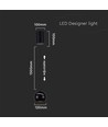 8,5W LED pendel - Ø18cm, sort, touch on/off, 3000K, inkl. lyskilde