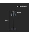 1,5W genopladelig LED bordlampe, CCT - Touch dæmpbar, USB-C, sort, højdejusterbar