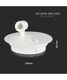 3W + 6W LED hotel væglampe med læsearm - Hvid, 3000K, on/off knapper, CREE LED