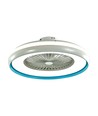 Ventilator med loftslys 45W - RF kontrol, CCT:3 i 1, AC motor, blå ring