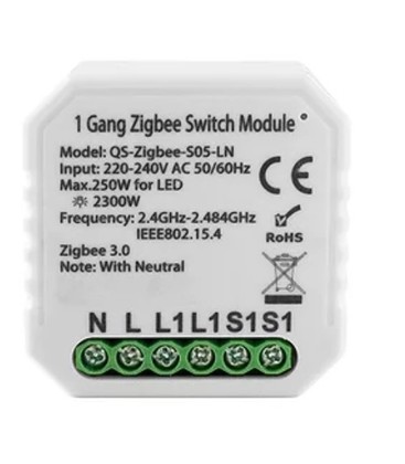 Zigbee indbygningsrelæ - 250W LED