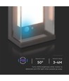 1W Solara væglampe med sensor - IP65, 3000K, mørkegrå, solcelle, bevægelsessensor, udendørs