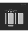 10000mAh power bank, 10W - Sølv, LED display, inkl. 30cm Type-C kabel