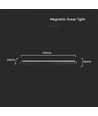 22W LED Ultra Tynd Magnetisk Skinnespot - Flood Light, 4000K, Sort Hus