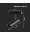 11W ultra-tynd magnetisk skinnespot, 48V - 1300lm, 34°, sort, 6400K, IP20