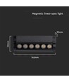 5W LED magnetisk skinnespot - justerbar, 6400K, sort hus.