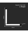 25W Skinnespot LED 6400K, sort, magnetisk