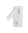 2W LED vægspot med afbryder, firkantet - 150lm, 4000K, hvid, 14,5 x 15 cm
