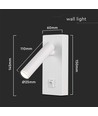 2W LED vægspot med afbryder, firkantet - 150lm, 4000K, hvid, 14,5 x 15 cm