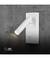 2W LED vægspot med afbryder, firkantet - 150lm, 4000K, hvid, 14,5 x 15 cm