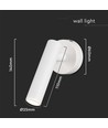 2W LED vægspot - 4000K, hvid, 38 grader, 140x60x60mm, IP20 indendørs