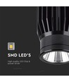 18W LED aluminiumsmodul - 3000K, 1900lm, 34 grader, sort kabinet, IP20