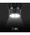 18W LED indbygningsspot - 1900lm, 6400K, sort, IP20, aluminiumsmateriale
