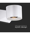 5W hvid væglampe, rund - IP65, 3000K, 93lm/W, op/ned lys, inkl. lyskilde