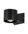 5W LED væglampe, rund - IP65, sort, 3000K, op/ned lys, inkl. lyskilde