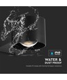 5W LED Væglampe - 3000K, Sort hus, IP65