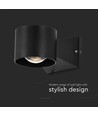 6W LED væglampe - IP65, sort, 3000K, 465lm, firkantet, inde / ude, inkl. lyskilde