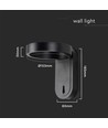 5W roterbar LED væglampe - IP65, 600lm, 120 grader, sort krop