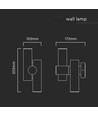 2-vejs vægspot - LED-modul, 600lm, 3000K, Sort hus, IP44.