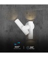 2-vejs spot væglampe - LED-modul, 600lm, 3000K, hvidt hus, IP44