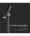 4W havelampe bedlampe - 100cm, IP44, sort, aluminium, 12,9x15,9x100 cm