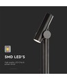 4W havelampe bedlampe - 100cm, IP44, sort, aluminium, 12,9x15,9x100 cm
