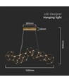 28W Hængelampe - LED, dekorativ, L94.5*B32.5*H120CM, 3000K, guld hus.