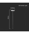 12W LED havelampe med spyd, 80cm - IP65, RA90, antracit, 2-i-1 funktion, 3000K