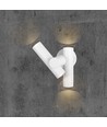 6W væglampe med 2-vejs spot - IP44, hvid, 4000K, 300° justerbar, inkl. lyskilde