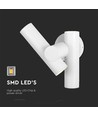 6W væglampe med 2-vejs spot - IP44, hvid, 4000K, 300° justerbar, inkl. lyskilde