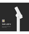 4W LED havelampe bedlampe - IP44, hvid, 4000K, 100cm høj, 300° justerbar, inkl. lyskilde