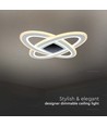 130W LED designer lysekrone, dæmpbar - 13600lm, 3-i-1 CCT, inkl. fjernbetjening, sort/hvid design