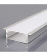 Monteringssæt til LED strip - Diffuser, 2000x50x20mm, Sølv Hus.