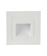 3W LED væglampe til indbygning - IP65, varm hvid, hvid kant, firkantet, 5,8x5,8 cm