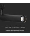 7W Samsung LED skinnespot, RA90 - Sort, 700lm, 5 års garanti