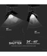 33W LED skinnespot, RA90 - Samsung LED chip, 3000lm, 3000K, sort, 5 års garanti