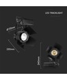 33W LED skinnespot med Samsung LED chip, RA90 - 3000lm, sort, 24-60 grader, 5 års garanti