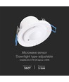 300W Mikrobølge bevægelsessensor - 360°, hvid, IP20, rækkevidde 1-8m, justerbar lux og tid