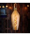 E27 4W LED filament spiralpære - B125, 250lm, 2700K, Amber/Smoky glas, 300° udstråling
