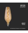 E27 4W LED filament spiralpære - B125, 250lm, 2700K, Amber/Smoky glas, 300° udstråling