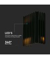 12W LED væglampe med op/ned lys - IP65, sort, 3000K, 1250lm, inkl. lyskilde