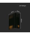 12W LED væglampe med op/ned lys - IP65, sort, 4000K, 1250lm, 340° lysspredning
