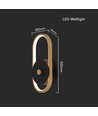 15W LED udendørs væglampe - IP54, 1650lm, Sort/Antik messing, 3000K, 33cm bred