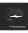 15W LED væglampe med op/ned lys - IP65 udendørs, 130lm/W, sort, 16x16,5cm, inkl. lyskilde