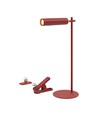 Opladelig 3-i-1 LED lampe - Magnetisk, rød, dæmpbar, inkl. fod og 2 stk. monteringsbeslag